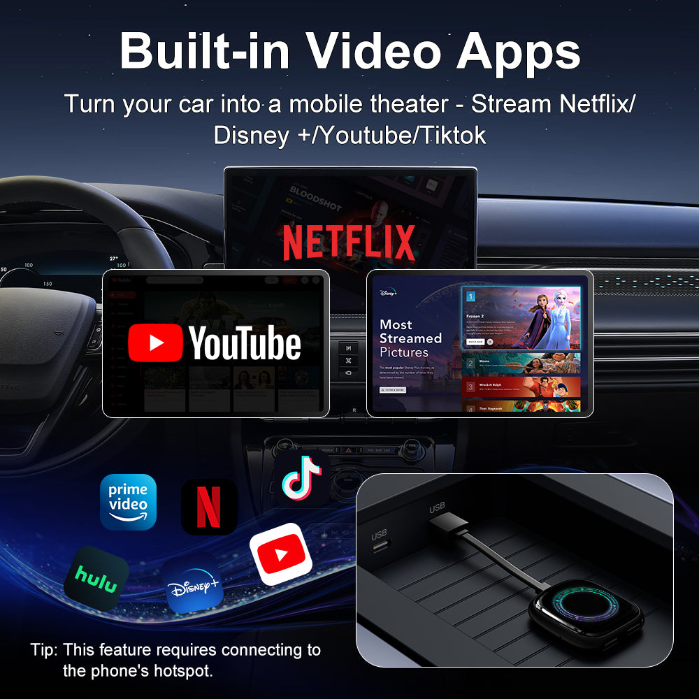 3 in 1 Wireless iPhone Carplay and Android Video Box Adapter