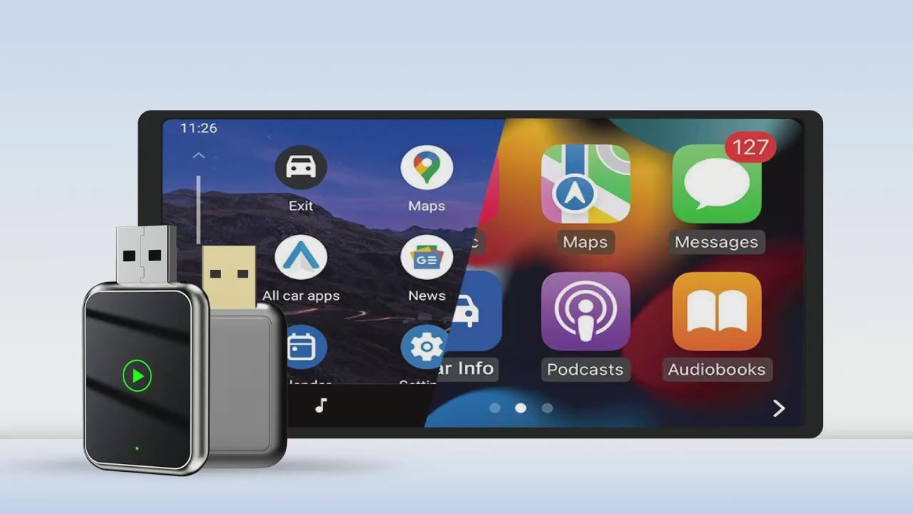 No Delay 2 in 1 Wireless iPhone CarPlay and Android Adapter